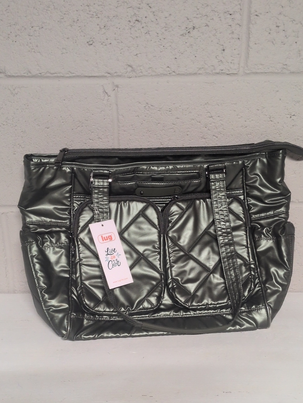 Lug Trotter Tote Bag Metallic Olive, NWT - Picture 2 of 11